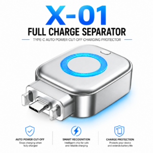 X01 Full Charge Separator – Type-C Auto Power Cut-Off Charging Protector with Mechanical Pop-Out Feature & Fast Charging Support