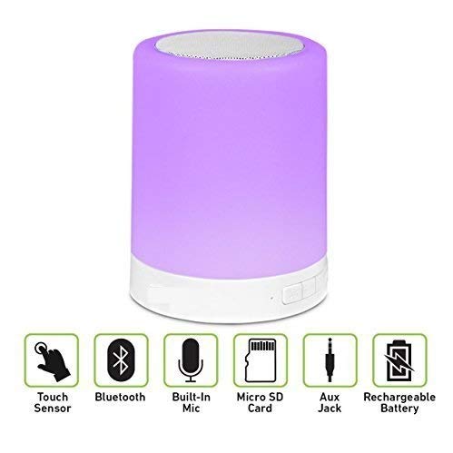 Touch Lamp Portable Bluetooth Speaker – Smart Touch Color-Changing Night Light, 3 Brightness Levels, 3W Speaker, TF Card & AUX Support with 800mAh Battery - Image 3