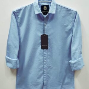 Men's Solid Colour Cotton Shirt (Sky)