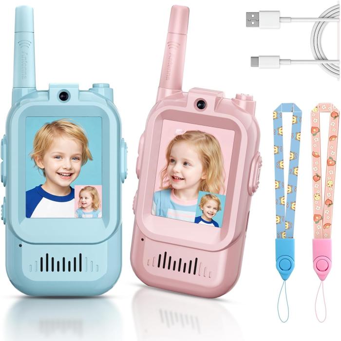 Kids Video Walkie Talkie 2-Way Intercom Set – 2.0" Screen, Built-in Camera, No SIM/Internet Required, Type-C Rechargeable Wireless Toy for Children - Image 2