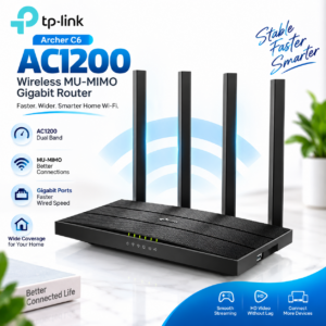 TP-Link Archer C6 AC1200 Dual-Band Gigabit Wi-Fi Router – MU-MIMO, Beamforming, Access Point Mode & OneMesh Support for Whole-Home Coverage